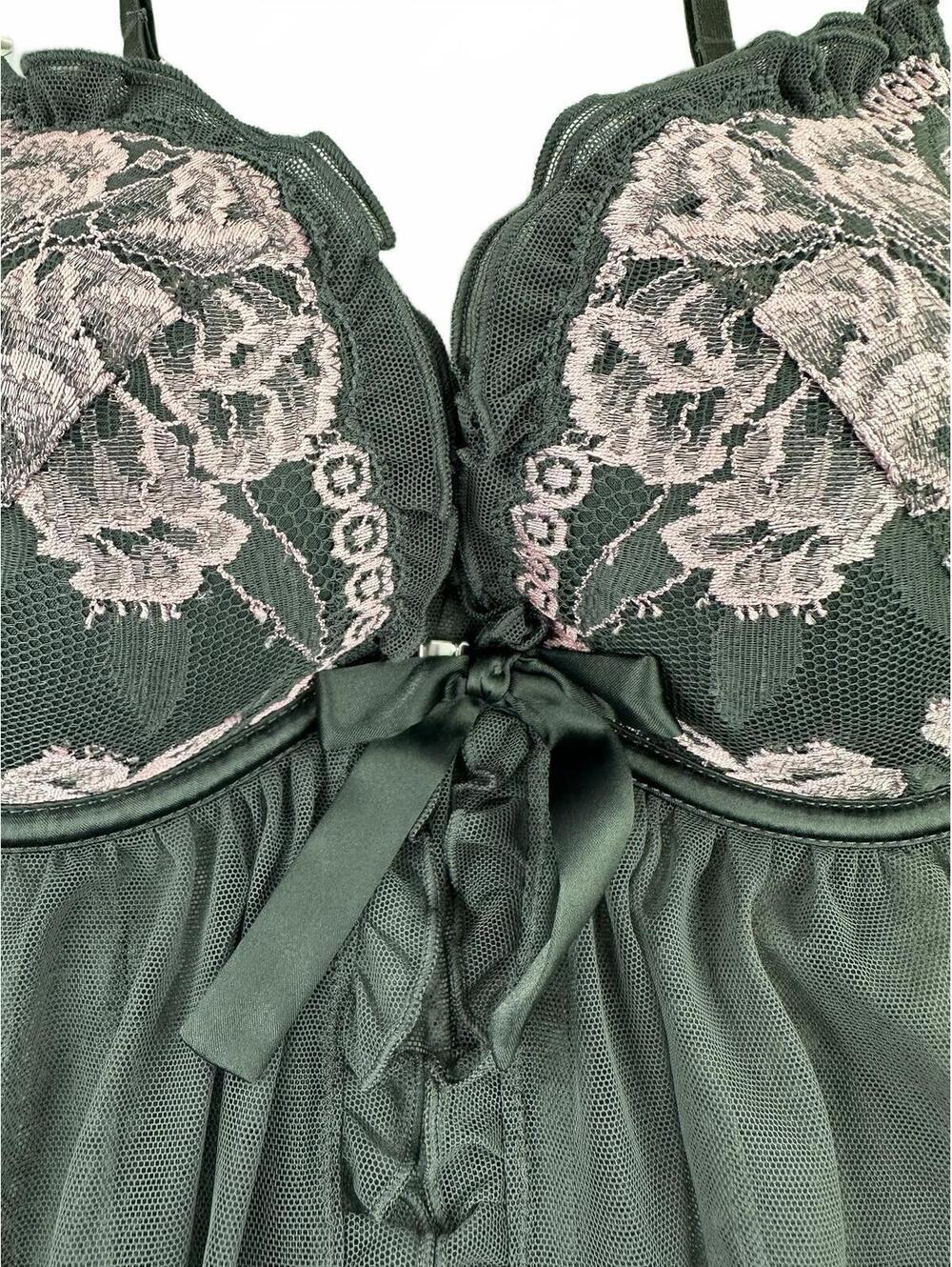 Victoria's Secret Sexy Little Things Floral Push Up Babydoll Lingerie - Picture 5 of 7
